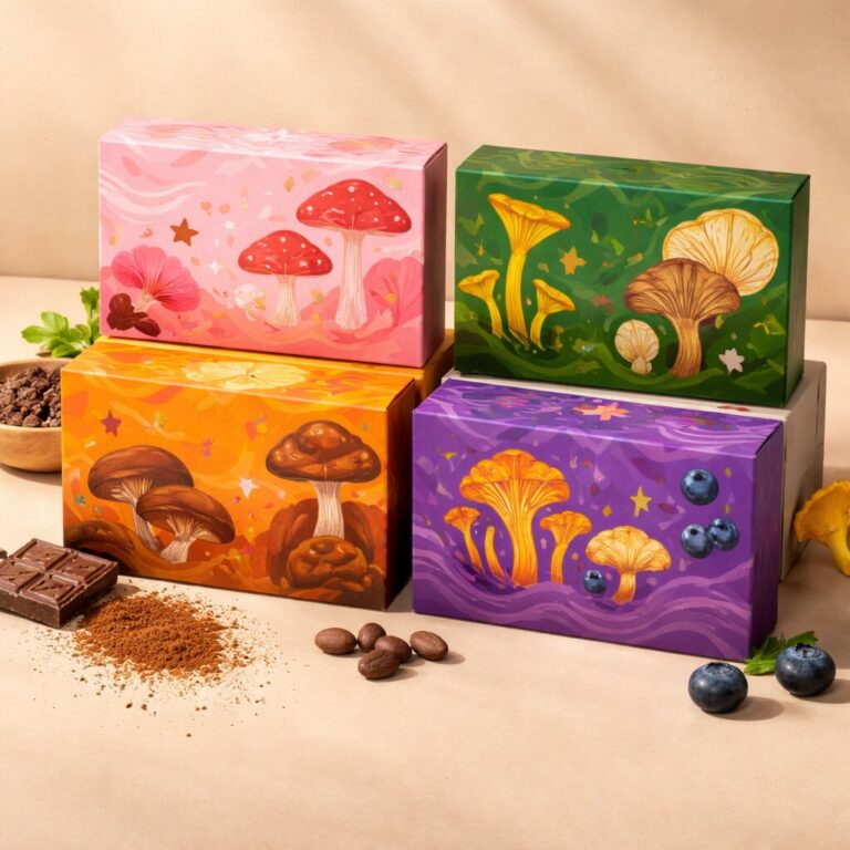 Custom One Up Mushroom Bar boxes