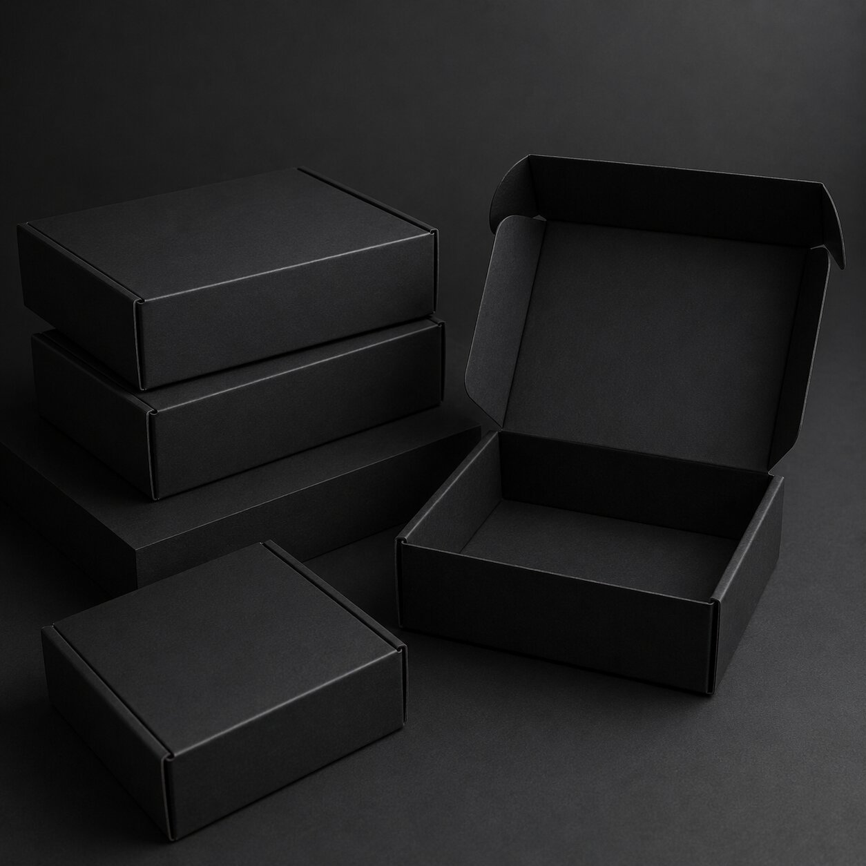 Matte Black Mailer Boxes