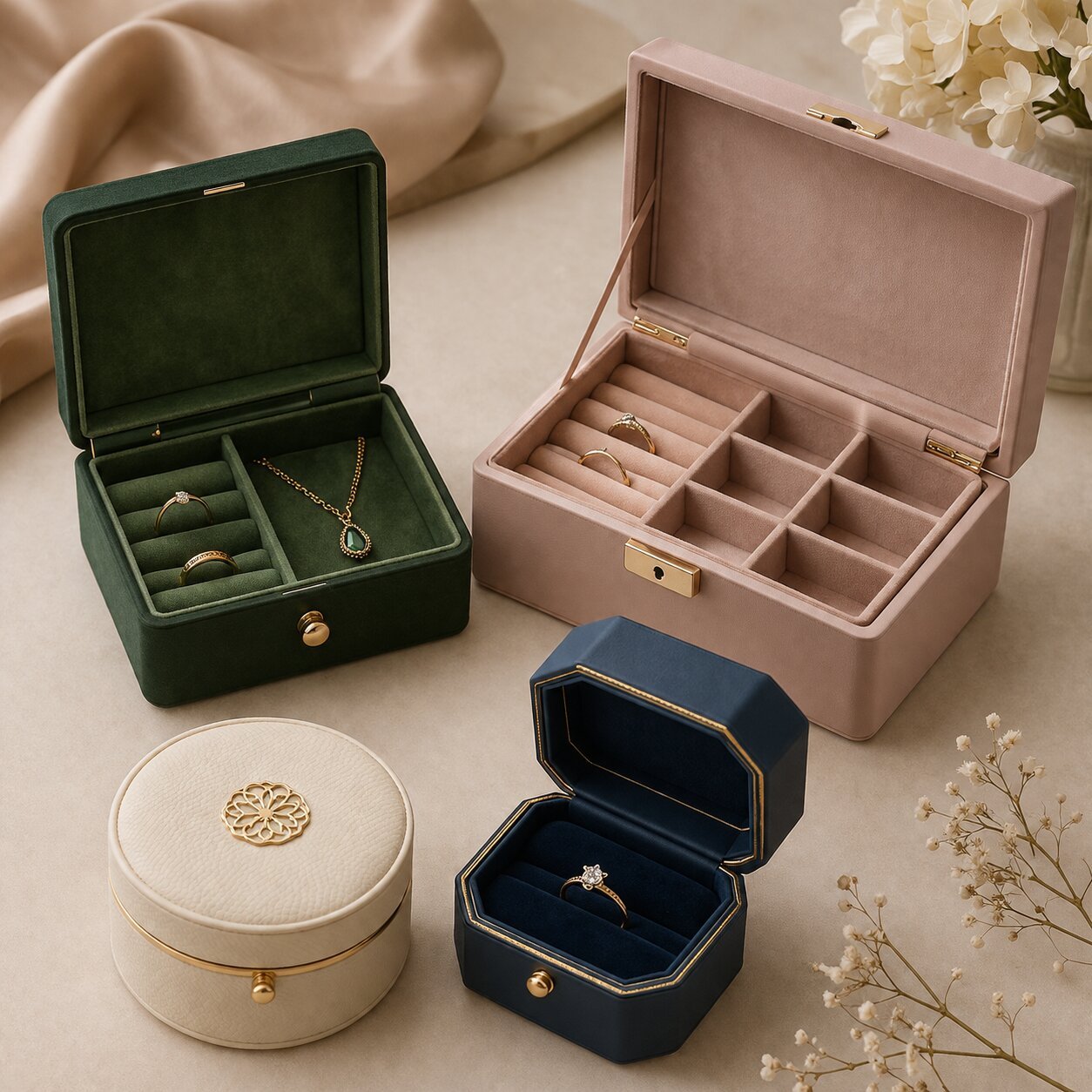 small round jewellery box