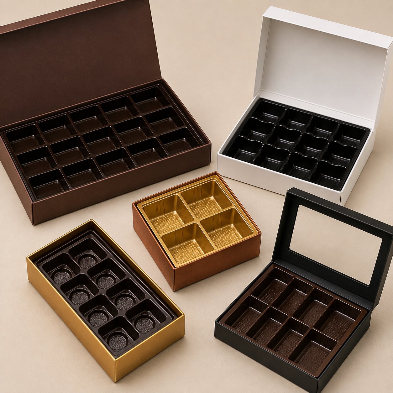 empty chocolate boxes with inserts uk
